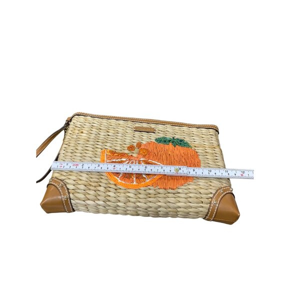 Michael Kors Womens Straw Leather Embroidered Citrus Limited Wristlet SKU 9223 - Picture 10 of 16